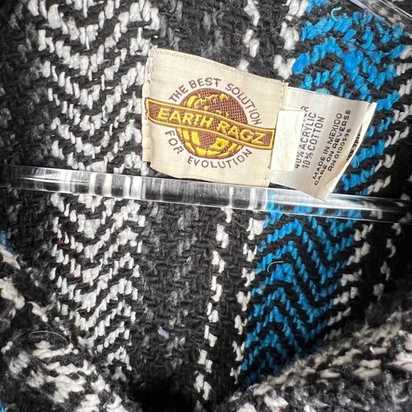 Earth Ragz Baja Oversized Hoodie XL M L Pullover Beach Surf Black White M L - Picture 2 of 11